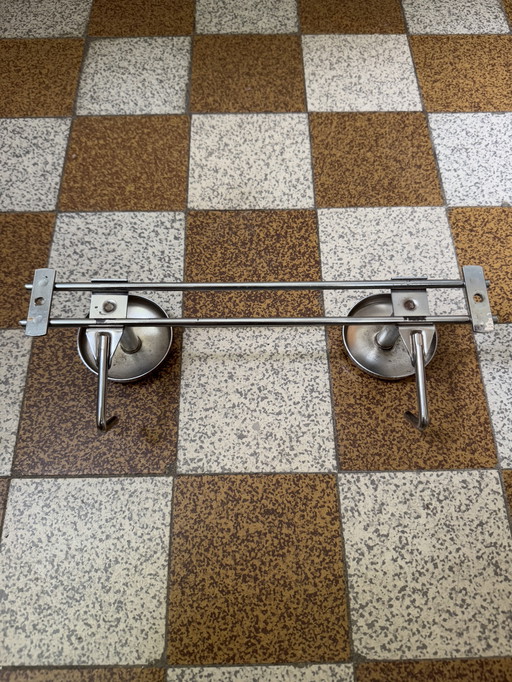 70's chrome wall coat rack