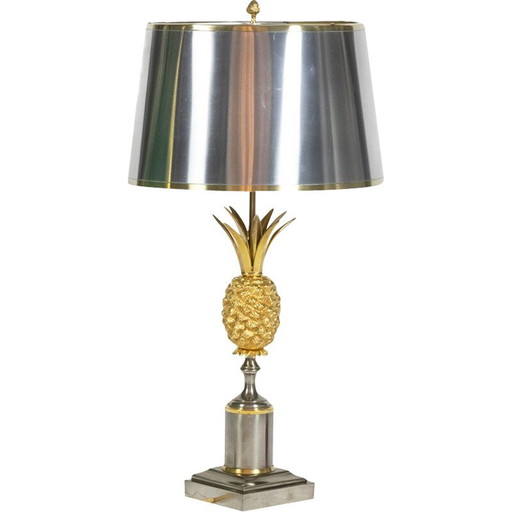 Vintage-Lampe aus vergoldeter Bronze und Metallblech für Maison Charles, Frankreich 1970