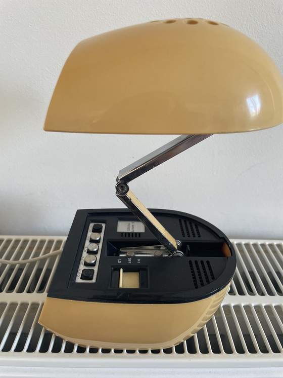 Image 1 of Timco Tischlampe mit LED-Wecker 1970er Space Age retro Hong Kong. Teleskopische Kapsel. selten.