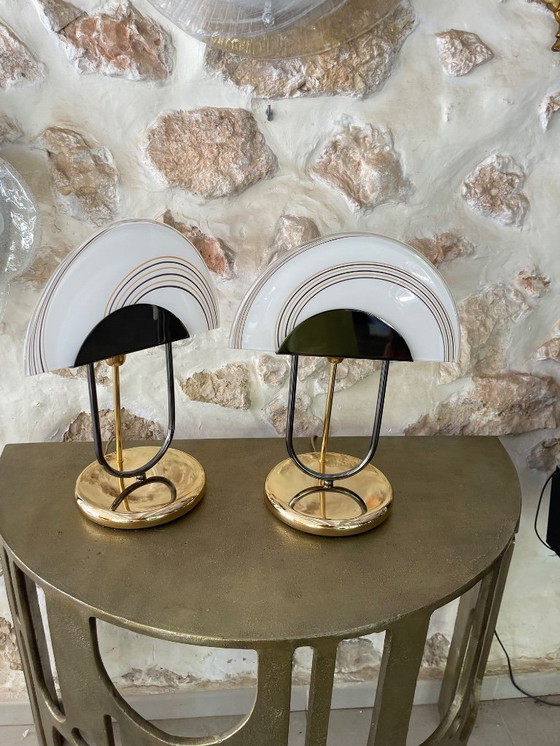 Image 1 of Paire de lampe de table par ZONCA en verre de Murano , Italie 1980