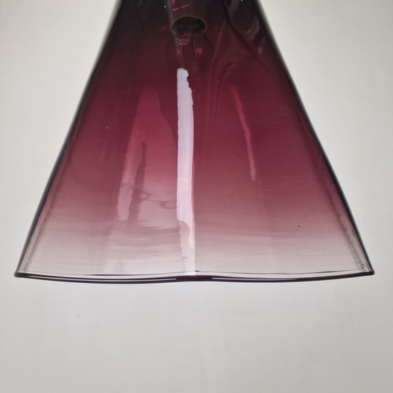 Image 1 of Italiaanse elegantie - Leucos hanglamp met transparant paars Murano glas