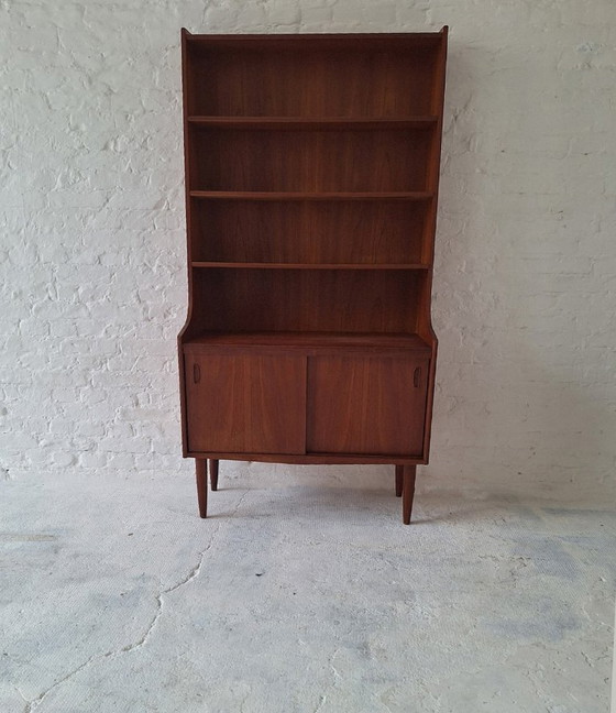 Libreria danese in teak Johannes Sorth attrib., anni '60, Librerie, Legno, Marrone (foto 3 di 5)