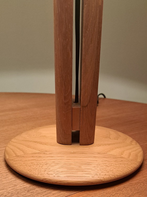 Image 1 of DOMUS Table Lamp Type 7701 – Solid Wood – Lunopal Shade – Design Classic