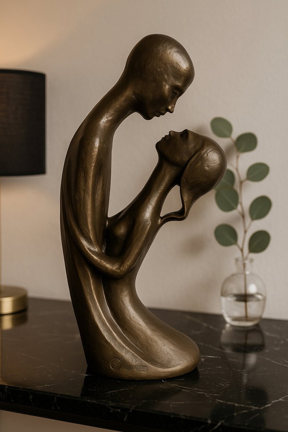 Image 1 of Scultura originale di Geert Kunen "Koppel" - firmata e contrassegnata - 53 cm