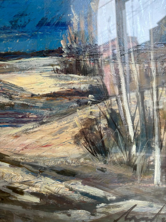 Oil on Canvas Landscape Painting by Lamberto Lamberti, 1970s, Paintings & Drawings (photo 4 of 9)