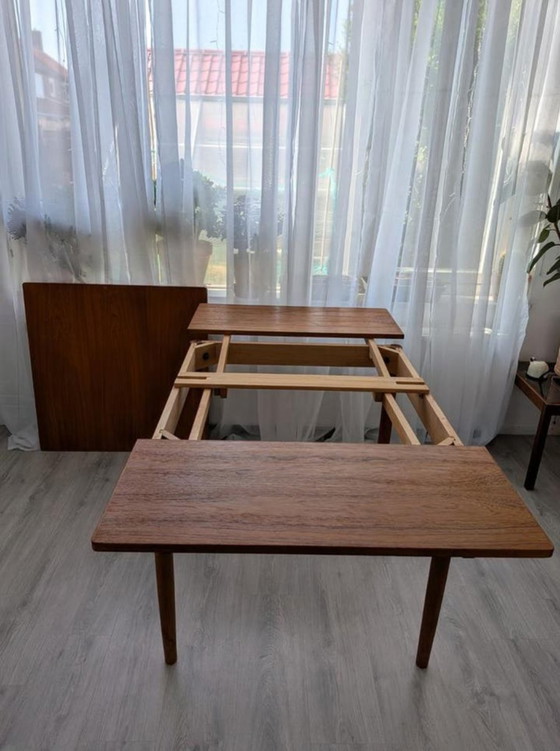 Image 1 of Vintage blond Teak 60s ext. dining table