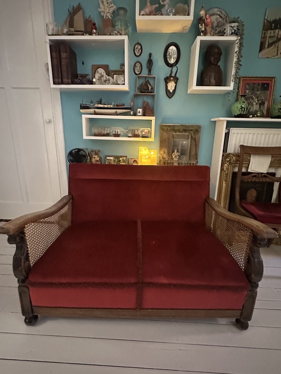 Image 1 of Divano vintage a 2 posti di Artifort con velluto rosso