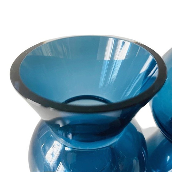 Image 1 of Set vintage di Anne Nilsson Ikea, vasi Diabola Stockholm, portacandele in vetro blu, anni '90