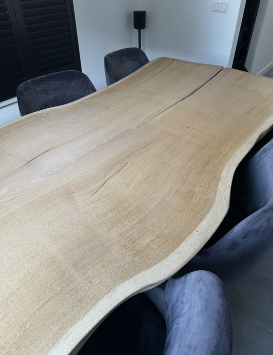 Eikenhouten Tafel met stalen poten, Eettafels, Bruin (foto 4 van 5)