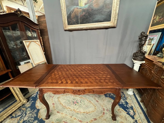 Mesa antigua estilo Luis XV. Roble macizo., Mesas de comedor, Madera, Marrón (foto 6 de 7)