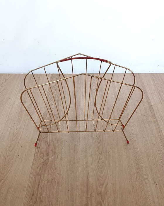 Image 1 of Fifties brass magazine stand