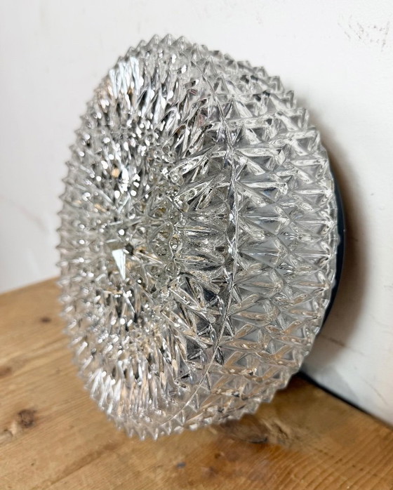 Image 1 of Vintage Glass Wall or Ceiling Light from Elektroinstala, 1970s