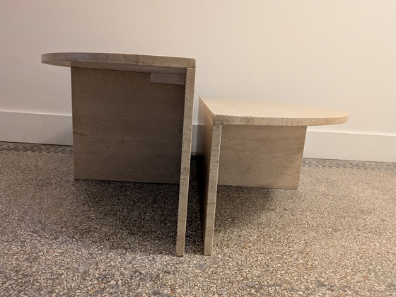 Image 1 of Round travertine table, UP&UP, Italy, 1970s
