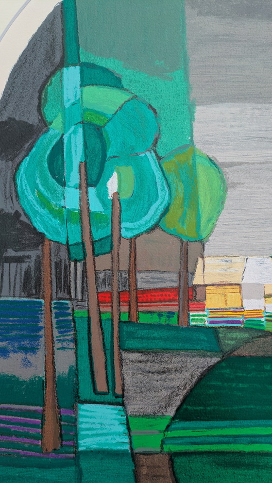 Image 1 of Ton Schulten lithografie "Voorjaar 1995"