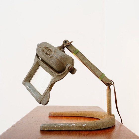 Image 1 of Industriële vergrootlamp van Gruber, gepatenteerd SGDG in Frankrijk - jaren 1940/50