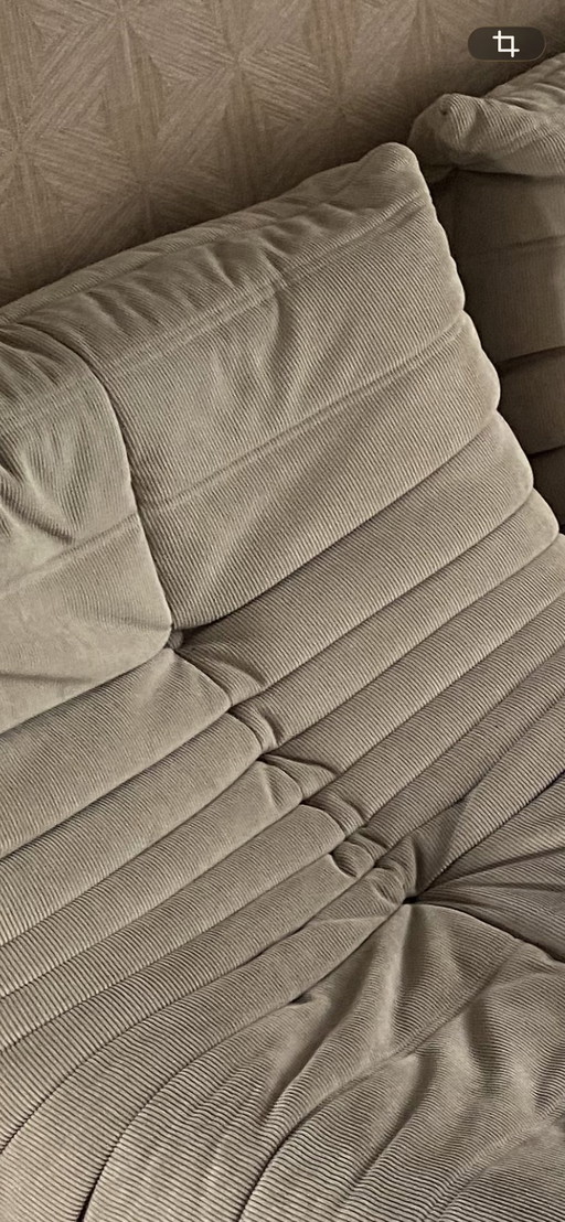 2x lounge stoel + poef ( Togo stijl )