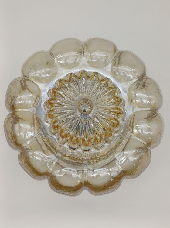 Plafonnier vintage, Verre, Métal, Doré (photo 5 sur 14)