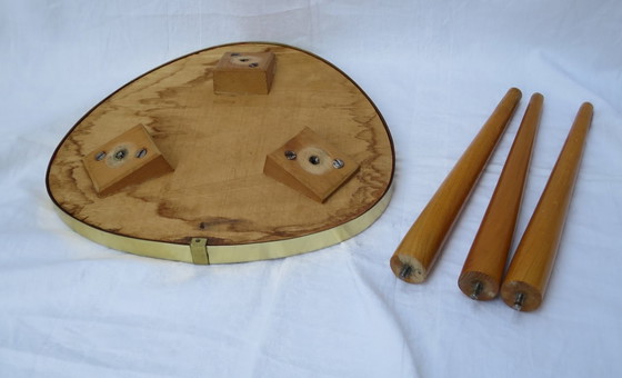 Image 1 of Mesa con forma de riñón, mesa auxiliar, mesa para flores, trípode, taburete para flores de 3 patas, banco para flores