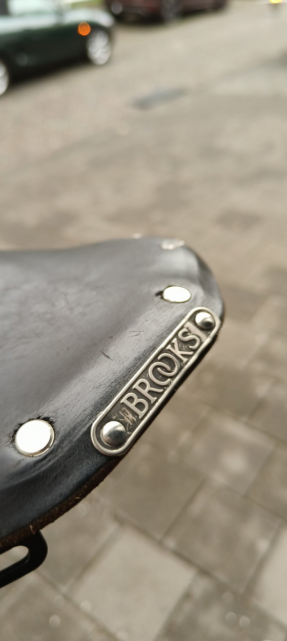 Image 1 of Sella da corsa antica in pelle vintage Brooks B17