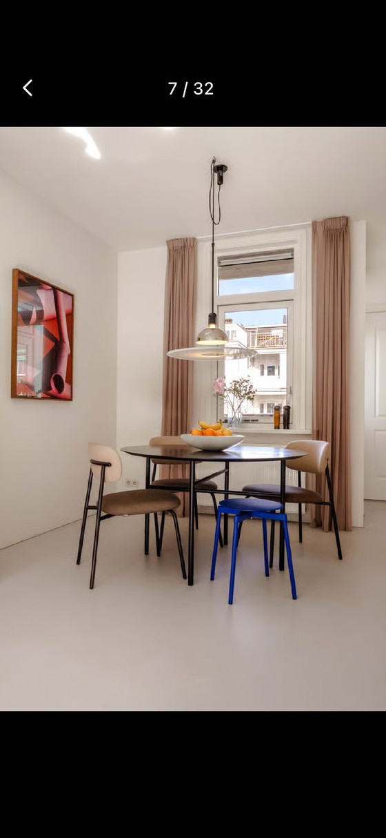Artifort Aloa / 3x Sedia da pranzo di design / Tessuto Kvadrat, Sedie da pranzo, Metallo, Tessile, Nero (foto 13 di 13)