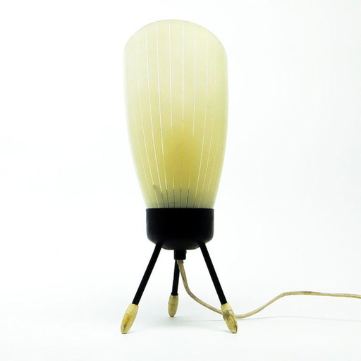 Pop Art Glass Bedside Lamp, Poland, 1960s – tafellampen, Metal