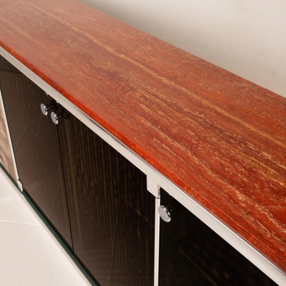 Credenza Astro in marmo e pelle di Guido Faleschini per i4 Mariani 1979 – Credenze, Marble, Glass (photo 5 of 20)
