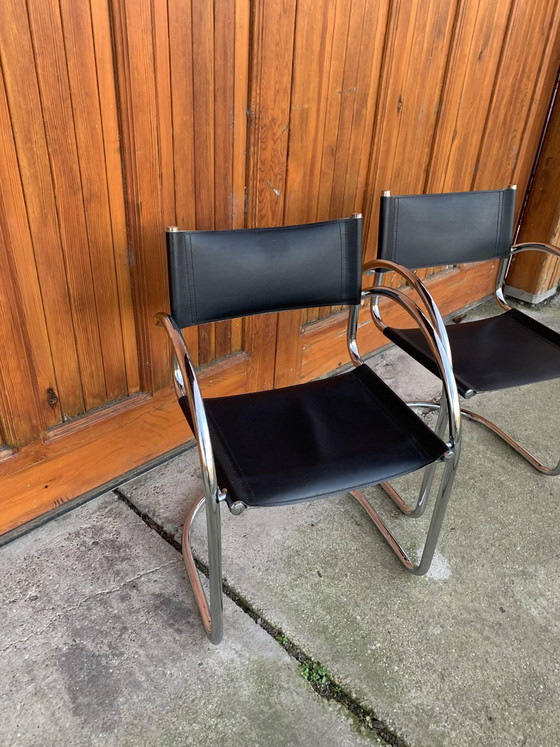 Set of Vintage Italian Bauhaus Chrome Dining Chairs, 1970s (photo 6 of 9)