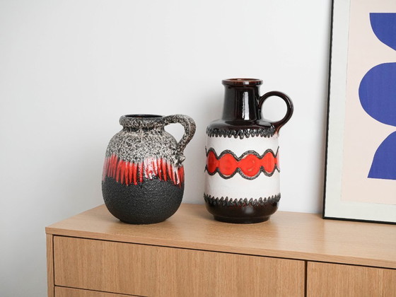 Image 1 of Ceramic vase with a handle, German design, 1960s, made in West Germany