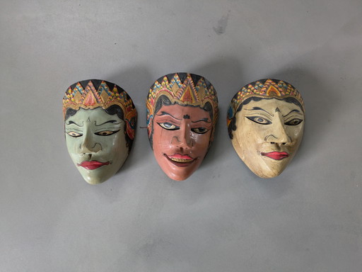 Indonesian masks and Wajang golek dolls