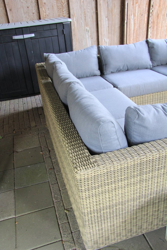 Image 1 of 5-piece wicker lounge set with cushions