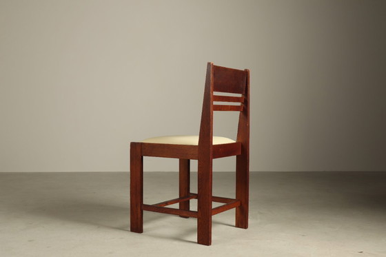 Image 1 of Satz von 4 Esszimmerstühlen aus Eiche der Haager Schule, ca. 1925–1935