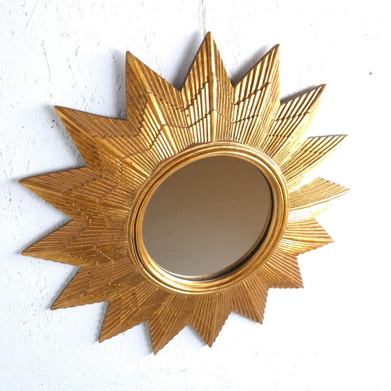 Image 1 of Vintage sun mirror, mid-century modern design, 1970s