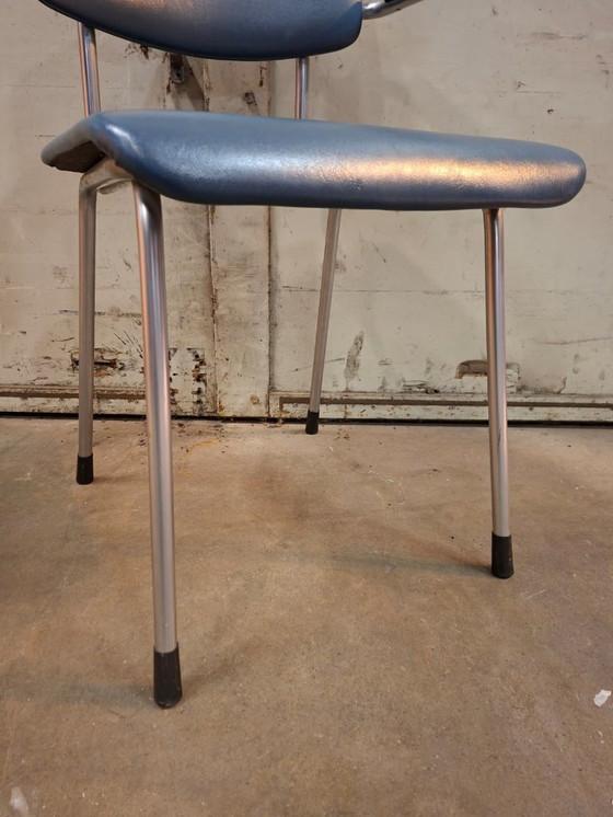 Image 1 of Chaise vintage Gispen 1235 1960s bleu