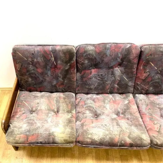 Image 1 of Retro Sofa, Solid Wood Frame, 1970s, Central Europe