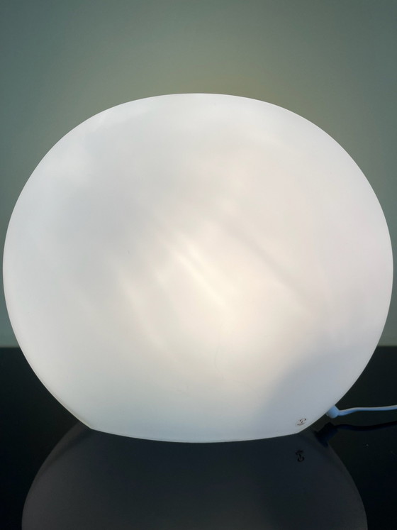 Peill & Putzler große Lampe 40cm, Tischlampen, Glas, Weiß, Vintage (Foto 7 von 8)