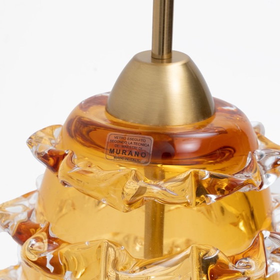 Pair of Amber Rostrato Murano Glass Table Lamps (photo 7 of 7)