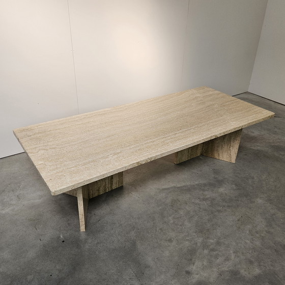 Image 1 of table basse vintage en travertin