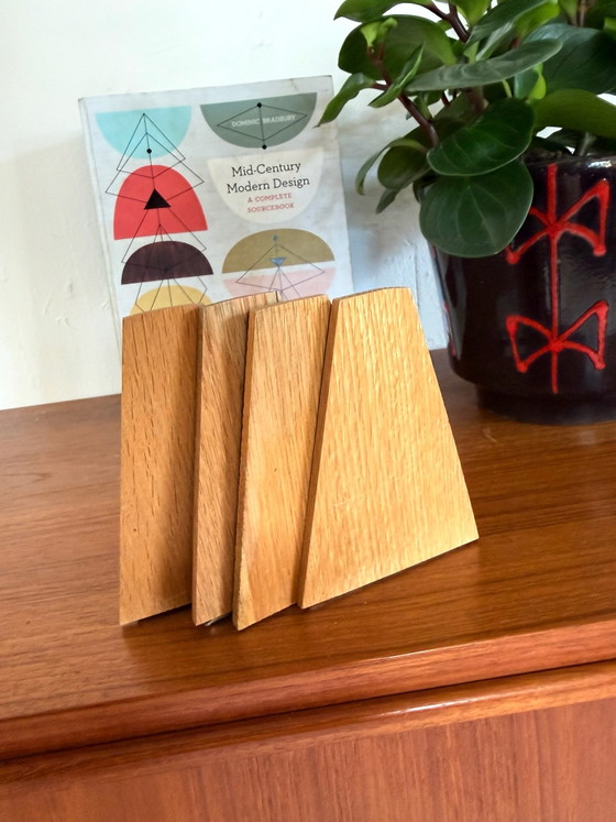 4x vintage oak bookends, Kai Kristiansen ‘60, Bookcases, Wood, Metal, Brown (photo 5 of 6)