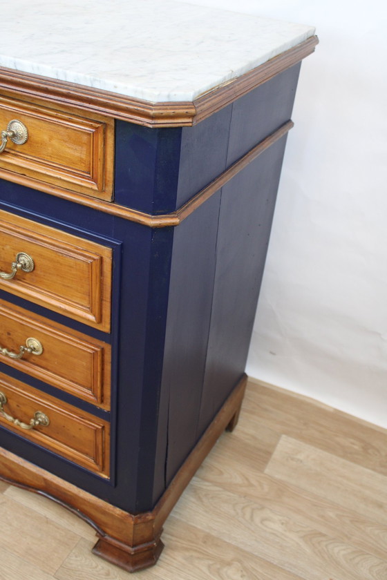 Image 1 of CASSETTIERA IN ROVERE CON PIANO IN MARMO GRIGIO XIX SECOLO FRANCIA