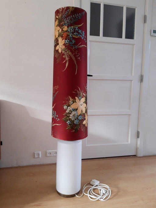 Doria floor lamp with original floral shade from the sixties