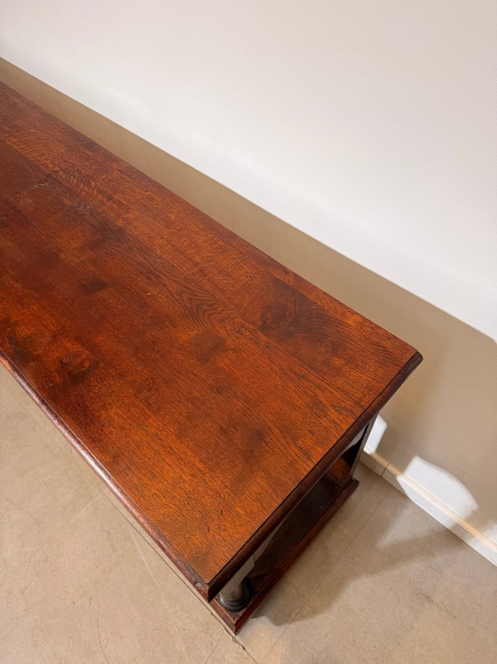 Console/Serveuse ancienne en chêne avec tiroirs – Tables d'appoint (photo 5 of 8)