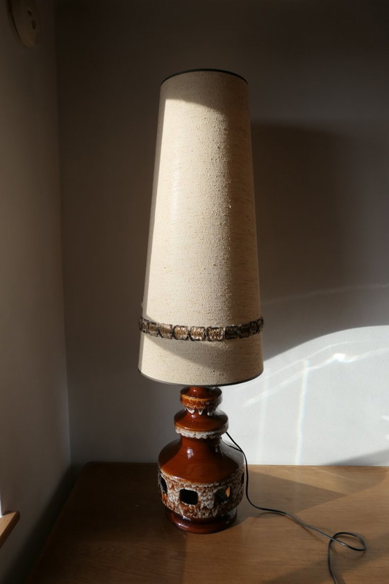 Image 1 of Vintage ceramic large floor lamp W. Germany fat lava