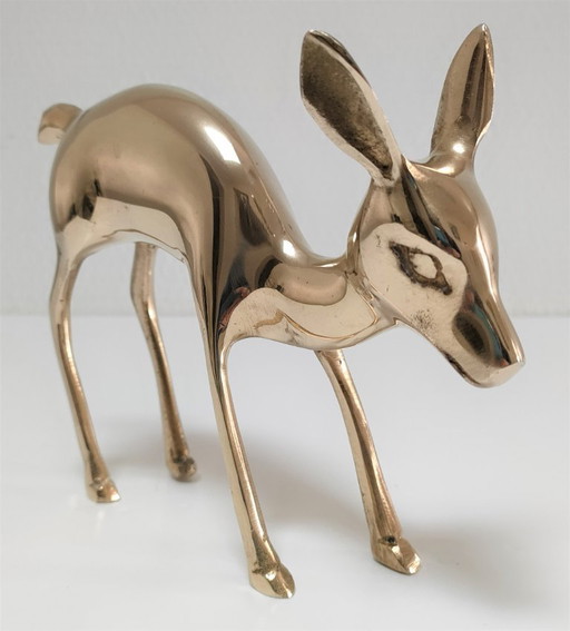 solid brass deer, 1980s