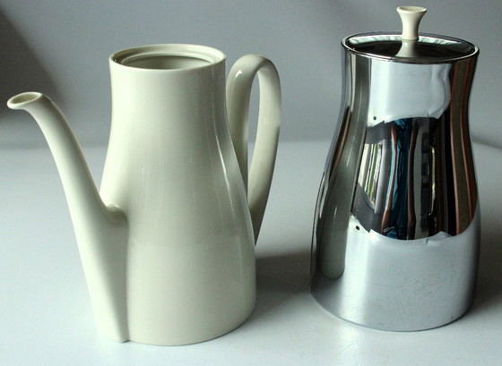 Image 1 of Caffettiera Schulte Ufer in porcellana Fürstenberg con coperchio scaldavivande in metallo