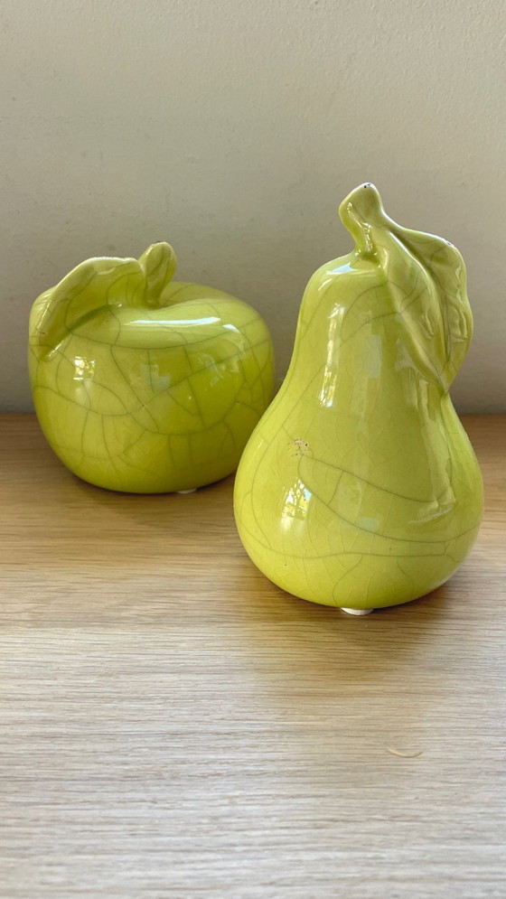 Image 1 of POMME POIRE Céramique Effet Craquelé