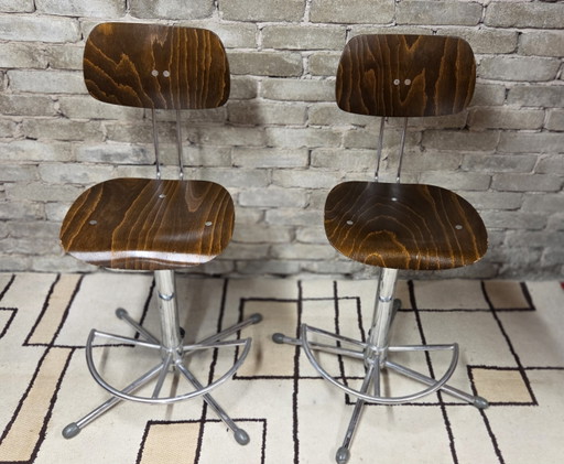 Een paar SE 68 orkeststoelen van Egon Eiermann voor Wilde + Spieth, Duitsland, jaren 70.