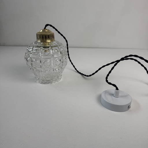 SET OF 3 VINTAGE BUBBLE GLASS HANGERS