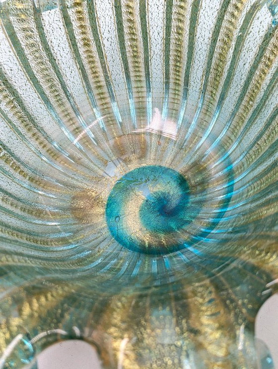 Image 1 of Attr. Barovier Murano glass - centerpiece with gold leaf inserts