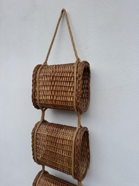 Servitore sospeso in vimini rattan anni '60 – Decorazioni murali (photo 5 of 13)
