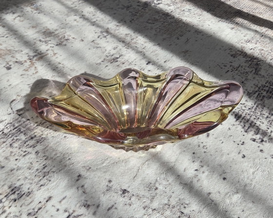 Image 1 of Vintage Mid-Century Glass Bowl – Handmade – Bohemia / Murano, 1950s